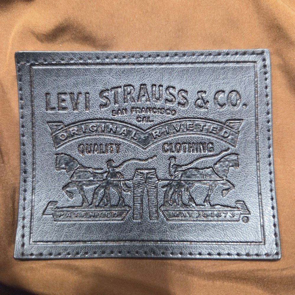 Levis Brown Faux Suede Fringe Western Jacket Womens Medium LW6RS998 New - Picture 3 of 8